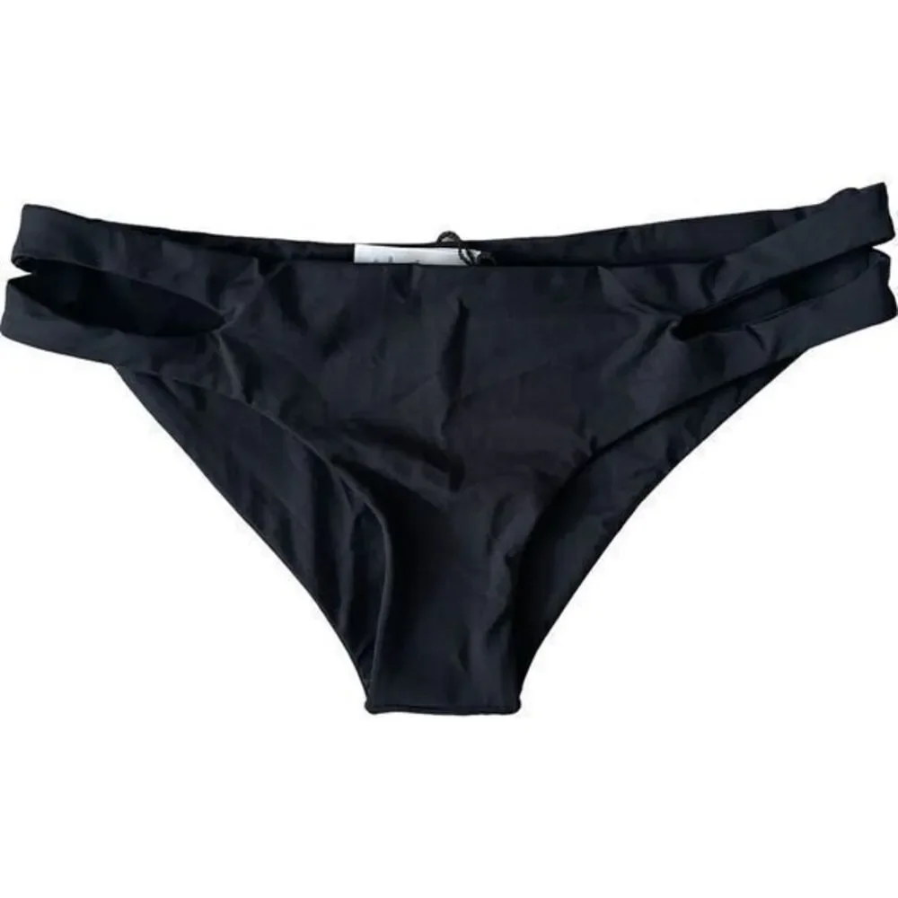 L Space‎ Nico Bikini Top Black Cream Estella Bikini Bottom Black 2 Piece Medium